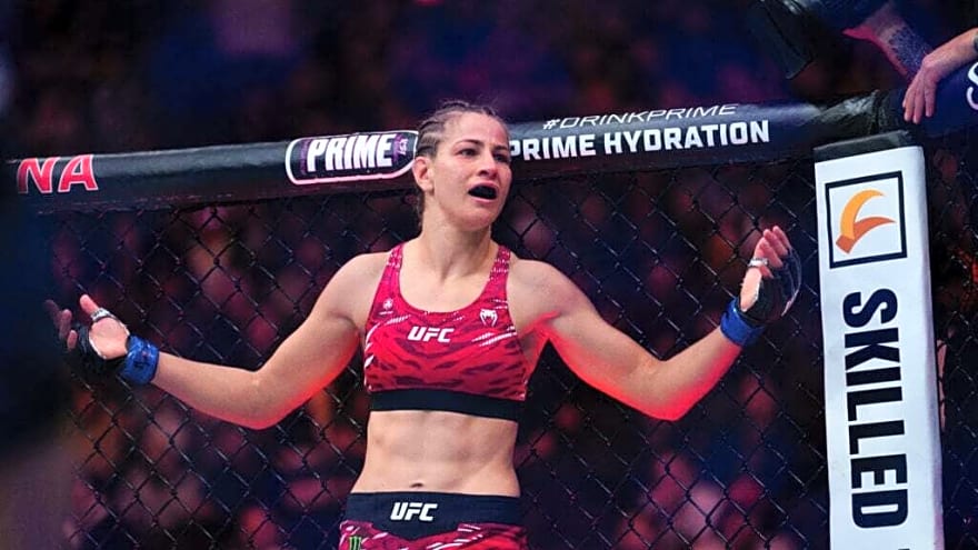 UFC Vancouver star argues with referee after doing the ‘Chicken Dance’ in quick TKO loss