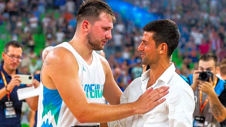 Luka Doncic reacts to linking up with ‘GOAT’ Novak Djokovic after LA Lakers game