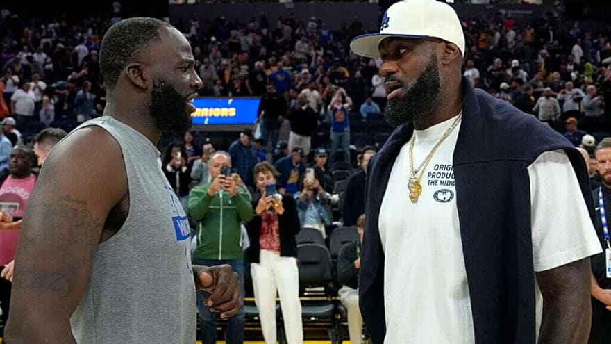 LeBron James hilariously pranked Draymond Green during pregame warmups by blocking his shot