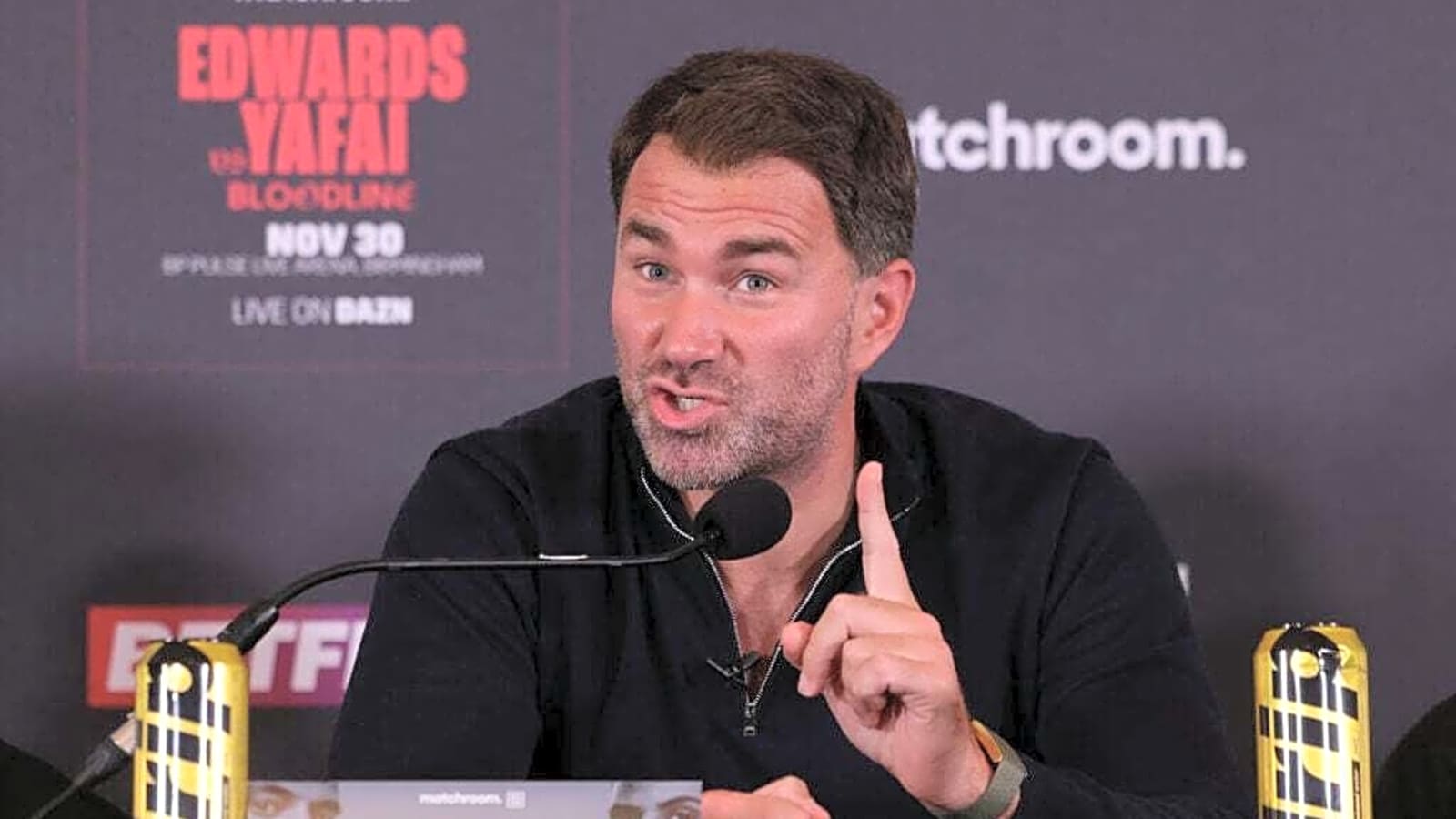 Eddie Hearn describes confirmed heavyweight bout as ‘one of the most bizarre fights’ he’s ever made
