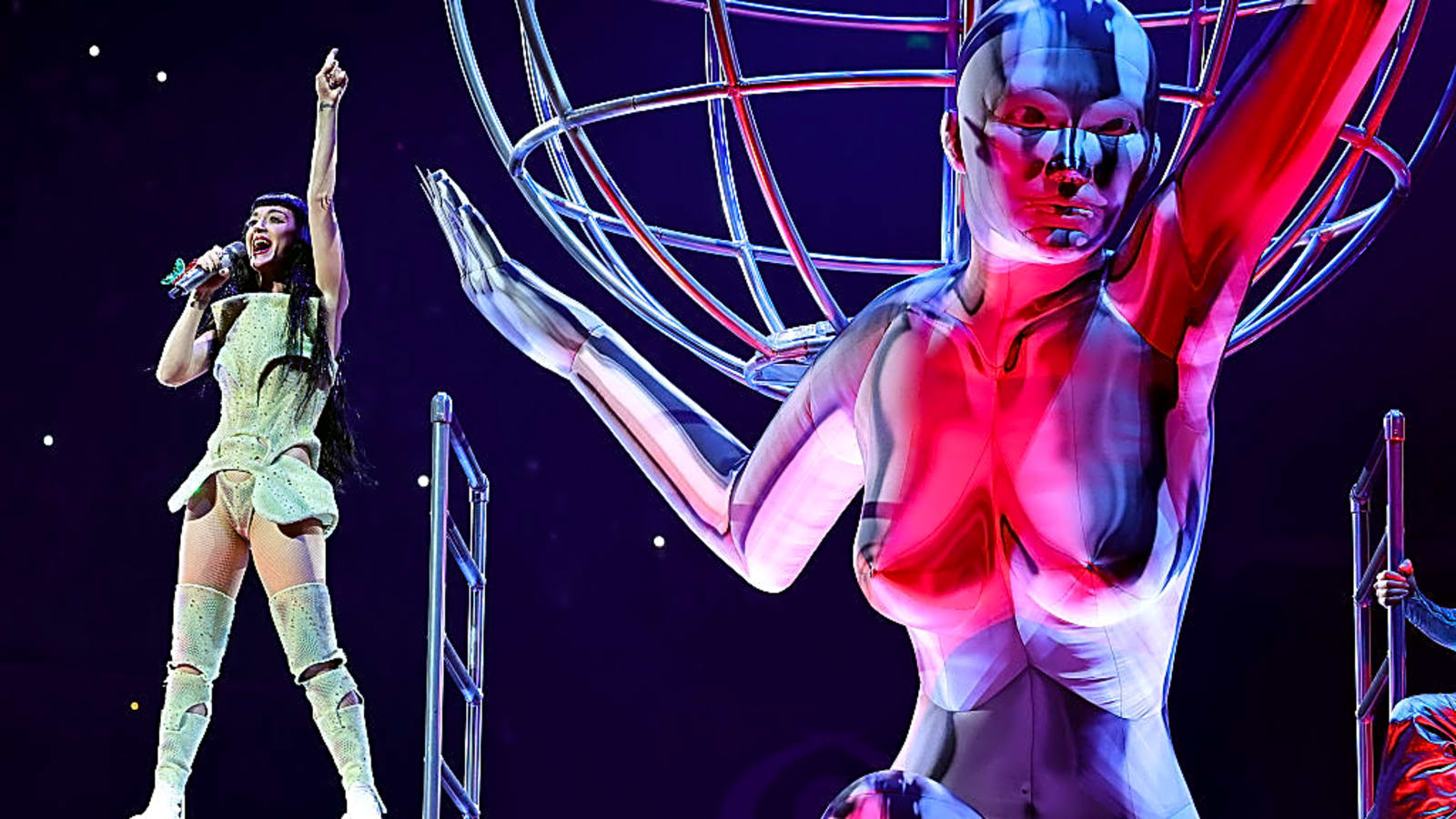 Katy Perry Saved by Crew After Near-Fall in Suspended Concert Sphere