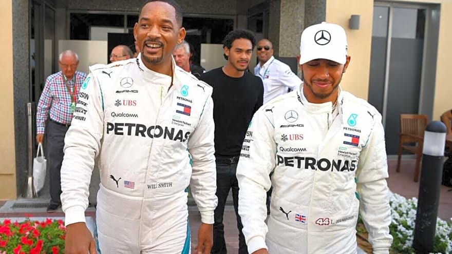 Will Smith once pretended to kidnap Lewis Hamilton 10 minutes before the start of an F1 race