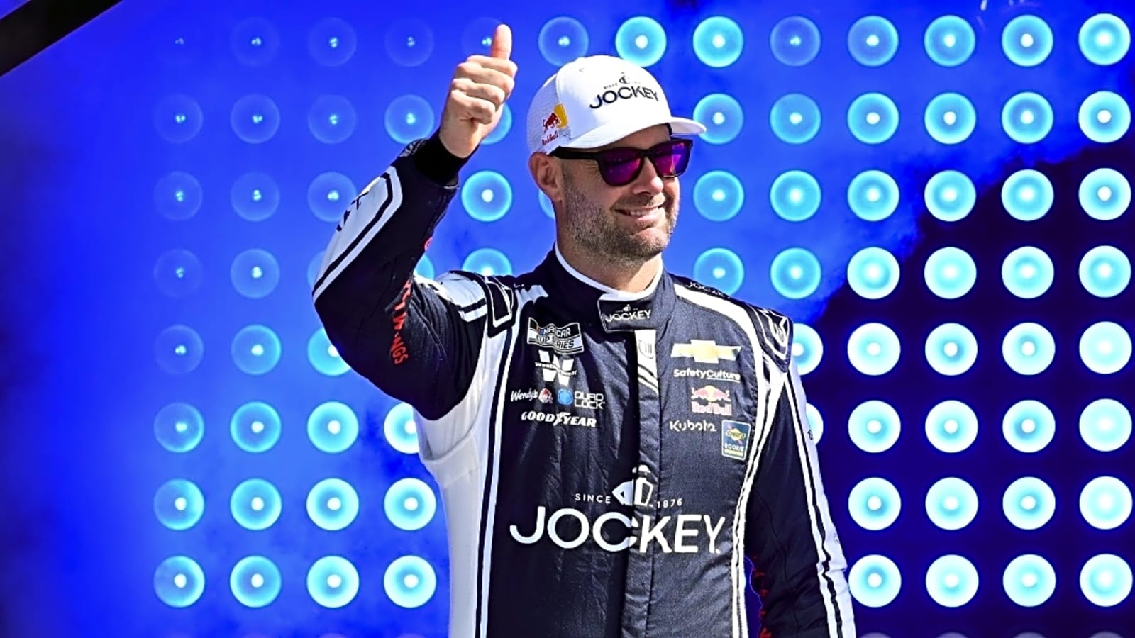 Denny Hamlin reacts to Shane van Gisbergen earning first Top 10 oval finish at Kansas