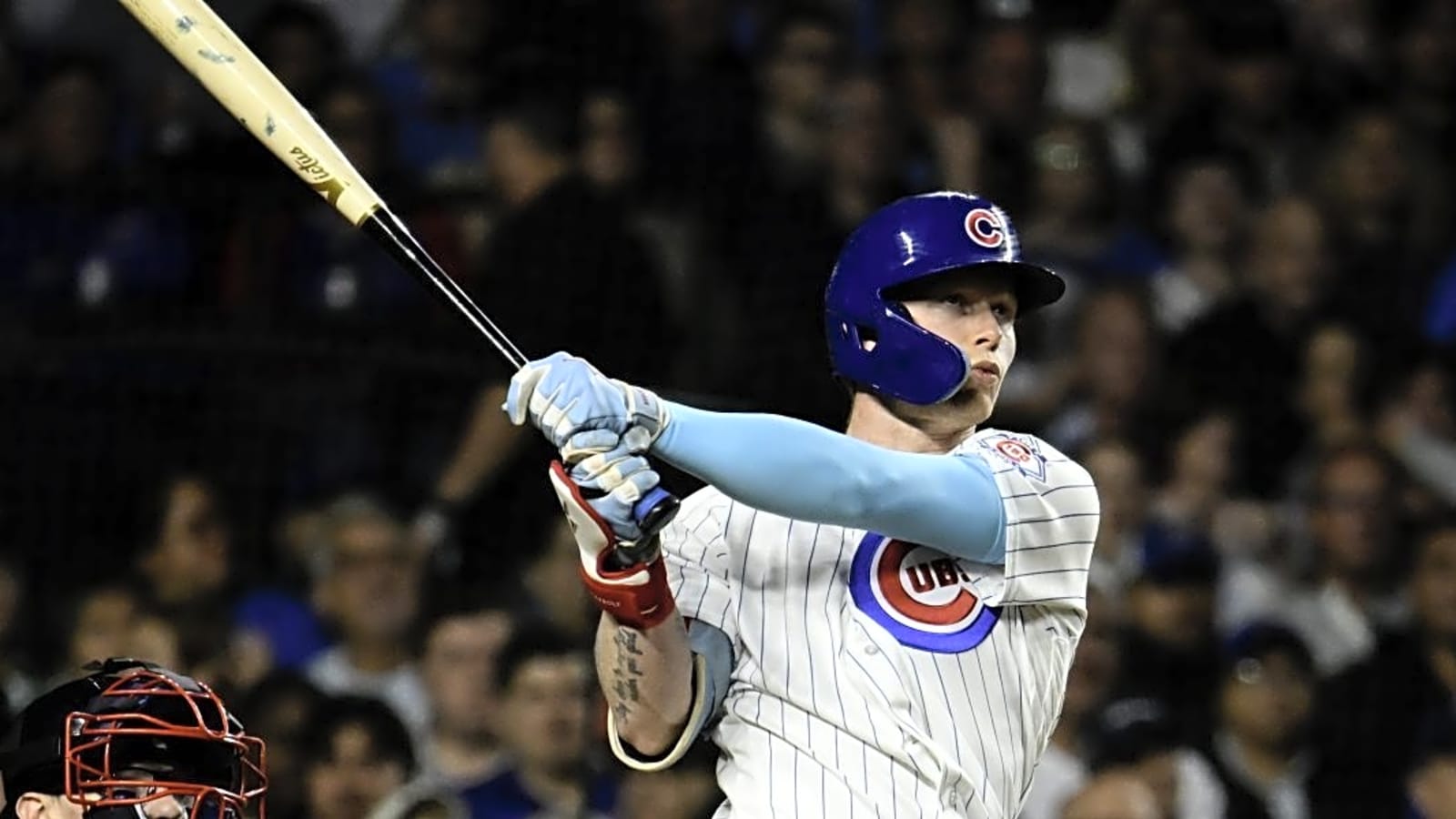 Pete Crow-Armstrong passes another Chicago Cubs legend