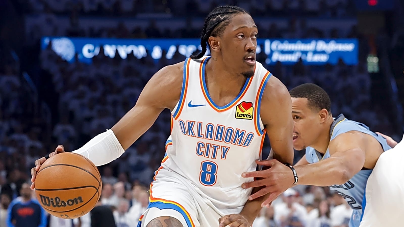 Thunder's Jalen Williams throws down alley-oop in Game 1