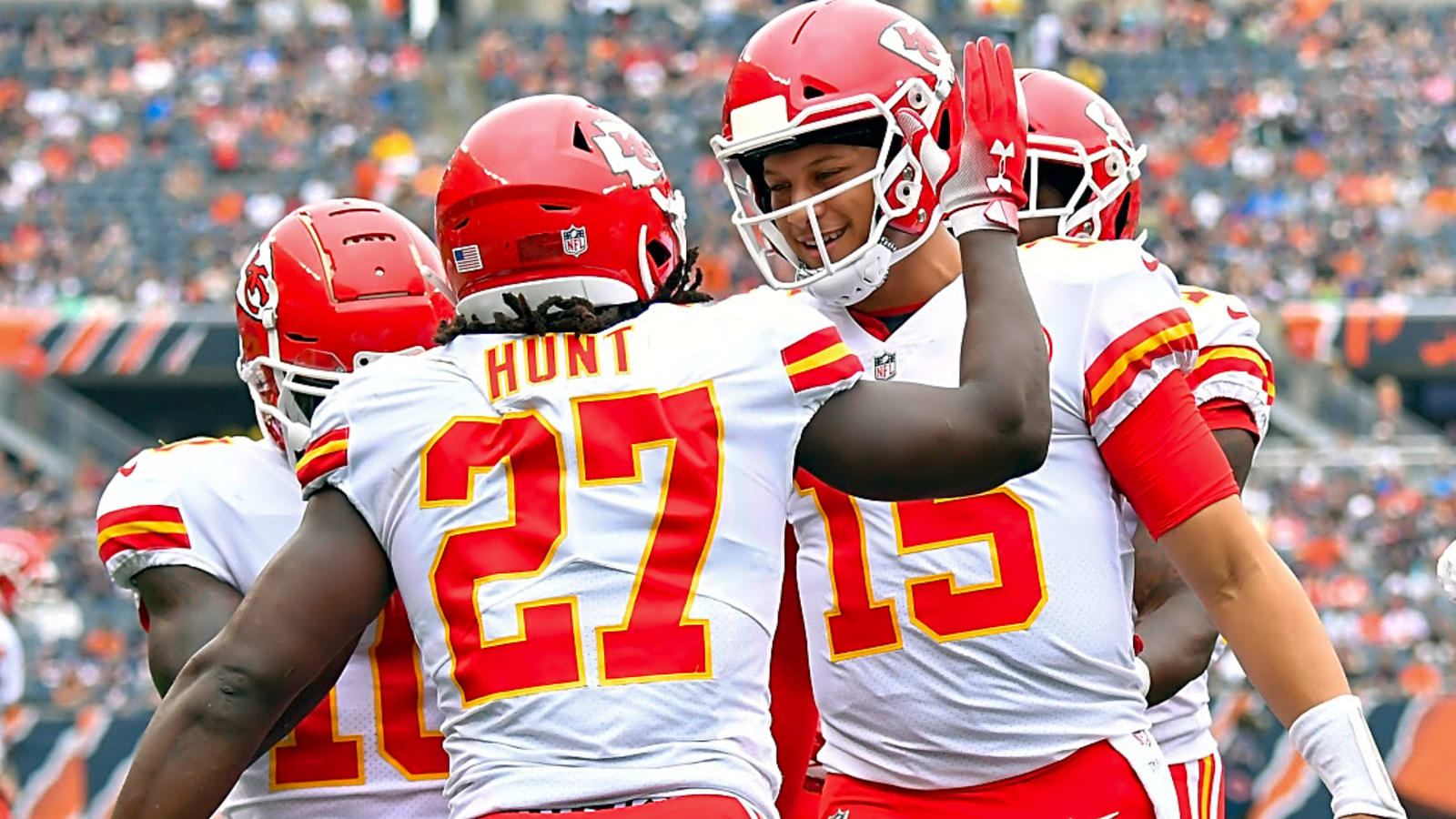 &#39;He&#39;s grown a lot in that aspect&#39; --Chiefs RB Kareem Hunt on how Patrick Mahomes has changed since 2018