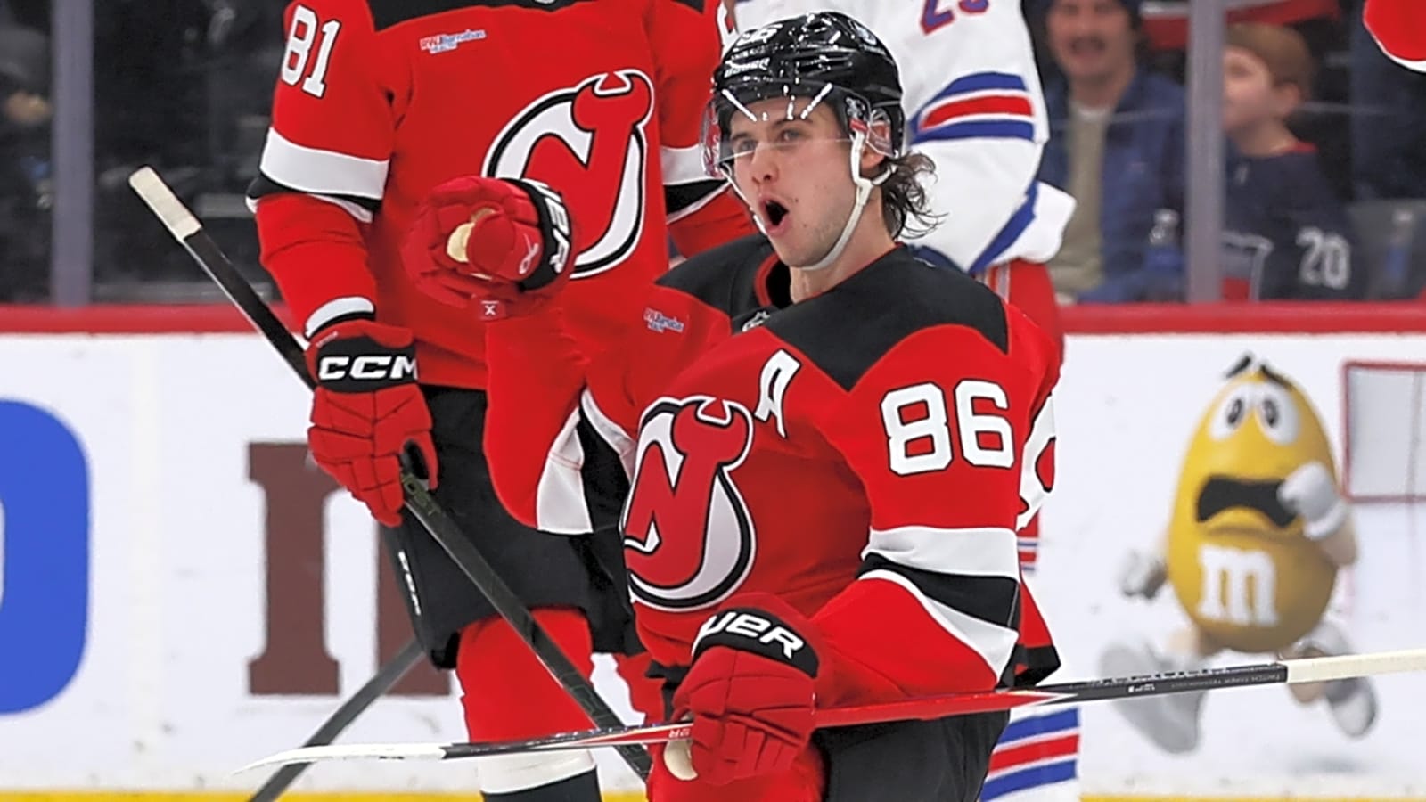 Devils' Jack Hughes records hat trick in win over Rangers