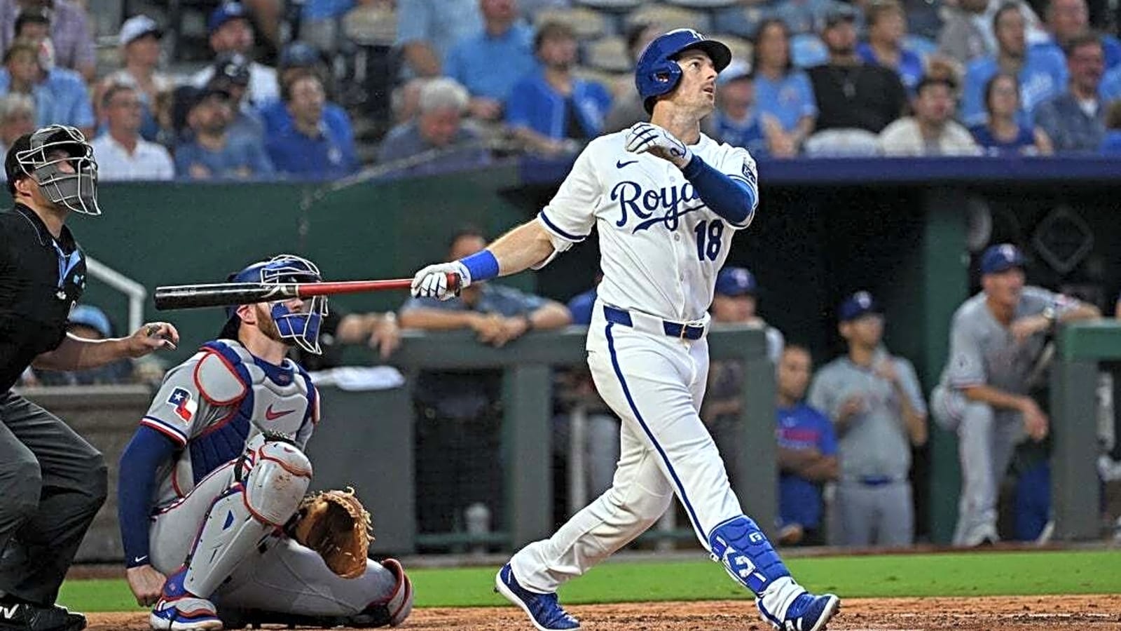 Three homers send Royals past Rangers for 5th straight win