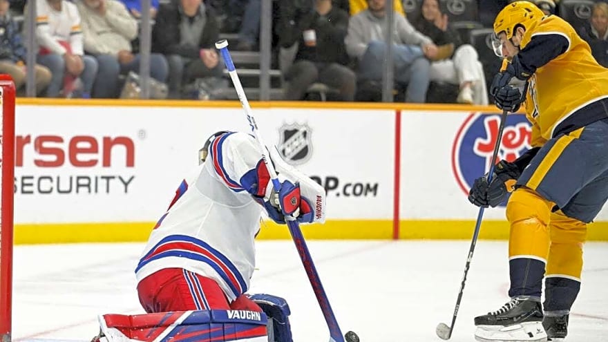 Filip Forsberg-led Predators hang on to defeat shorthanded Rangers