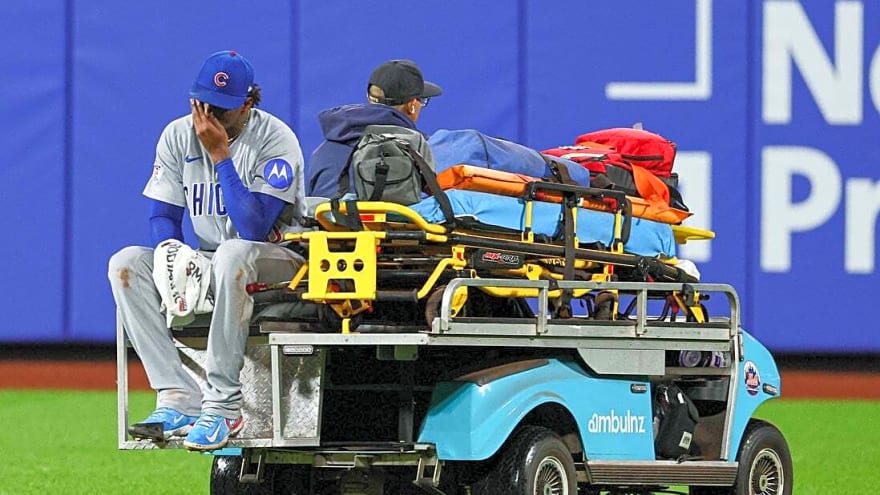 Cubs RHP Edward Cabrera carted off with apparent leg injury
