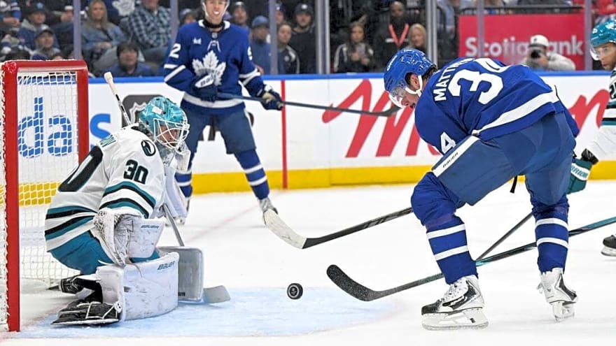 Gavin McKenna nets winning goal as Maple Leafs top Sharks