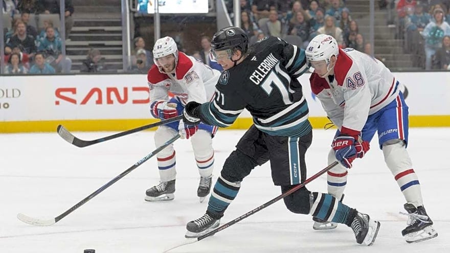Kiefer Sherwood nets game winner to push Sharks past Canadiens