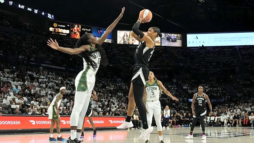 A’ja Wilson's 29 points powers Aces over Storm in Game 1