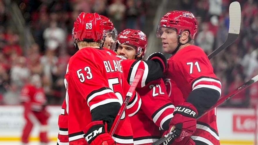 NHL roundup: Logan Stankoven's hat trick lifts Hurricanes past Canucks