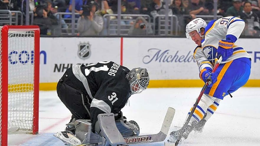 Stingy Sabres finally permit a goal, but topple Kings