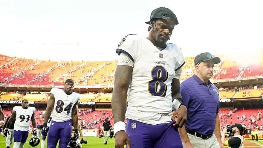 Ravens QB Lamar Jackson (hamstring) still not practicing