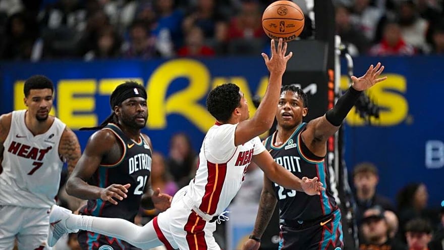 Pistons' rally falls short as Heat win 4th straight