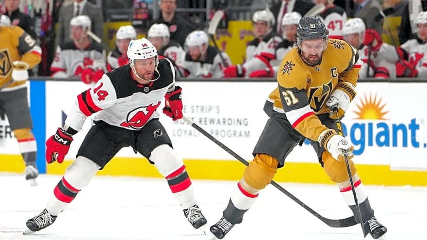 Devils edge Golden Knights on Jesper Bratt's shootout goal