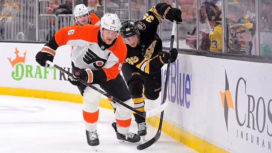 Bruins score 3 goals in final period, keep Flyers winless