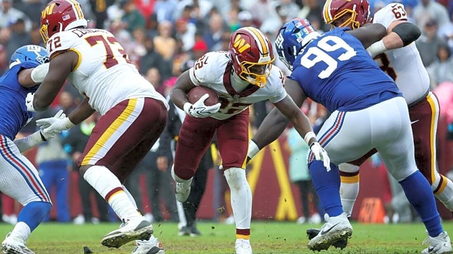 Commanders rule out RB Jacory Croskey-Merritt, 3 others vs. 49ers