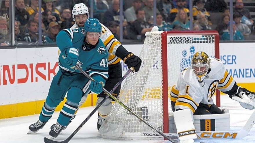 Charlie McAvoy scores in season debut, Bruins double up Sharks