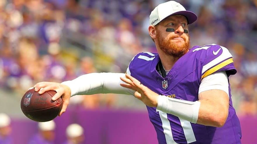 Vikings name Carson Wentz QB2 over J.J. McCarthy