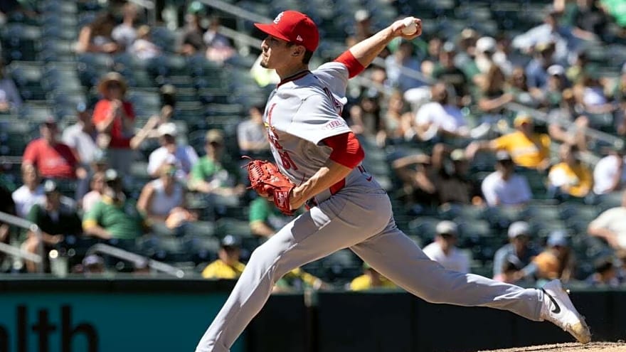 Cardinals score twice in ninth to stun Athletics