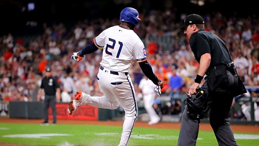 Astros await word on Yordan Alvarez as Rangers series continues