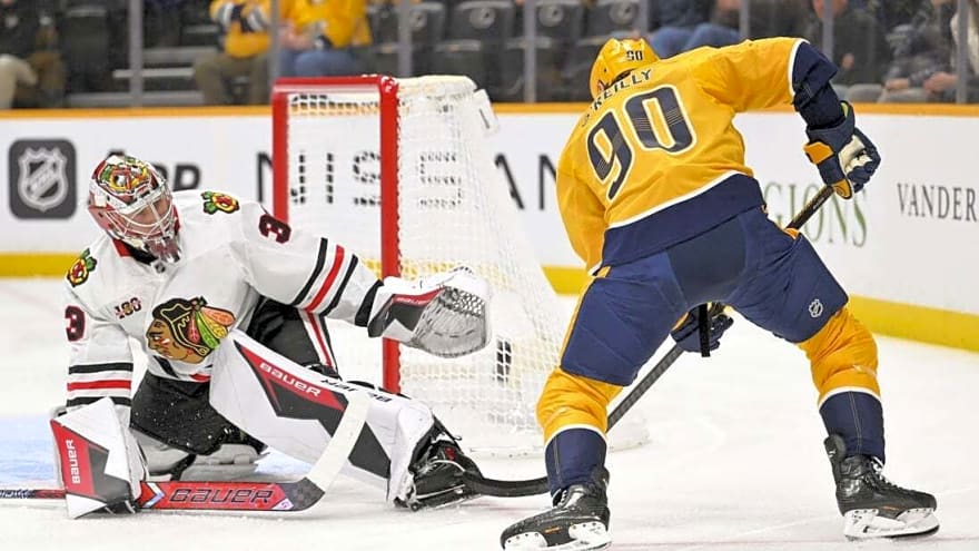Blackhawks' Drew Commesso walls off Predators for shutout win