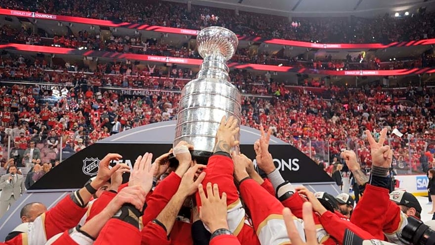 Panthers dent, crack Stanley Cup mere hours after winning