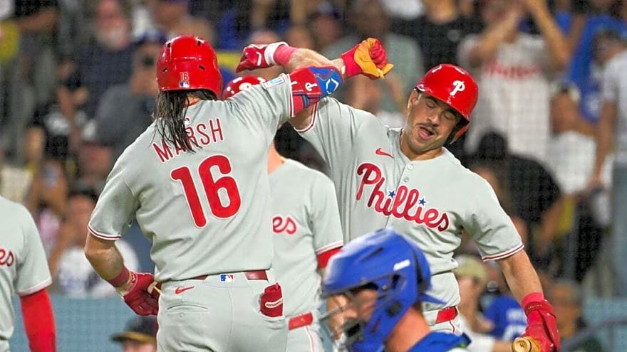 Shohei Ohtani&#39;s no-hit start, 50th HR aren&#39;t enough for Dodgers vs. Phils