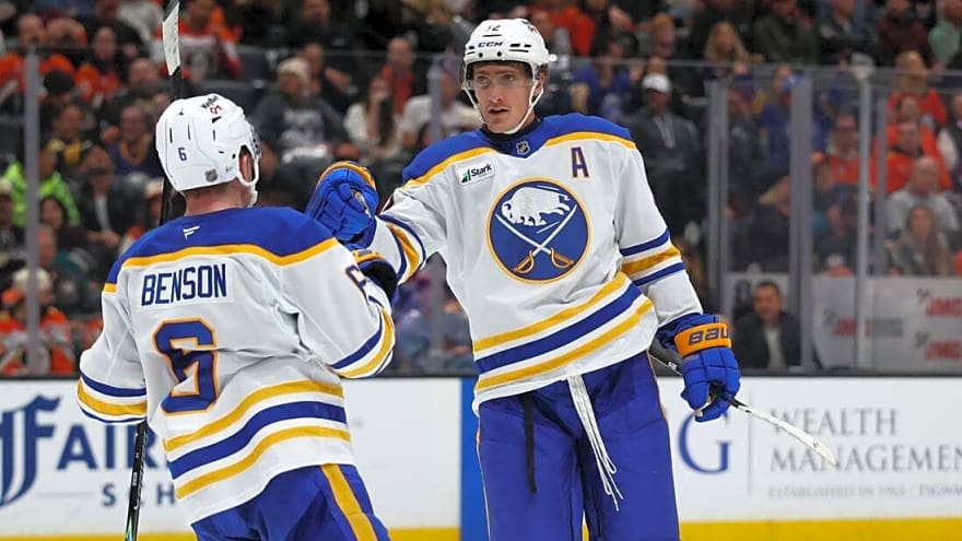 Tage Thompson's hat trick leads Sabres to wild win over Ducks