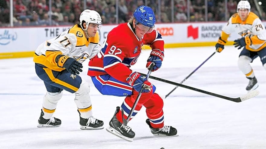 Cole Caufield&#39;s late heroics lead Habs past Predators in OT
