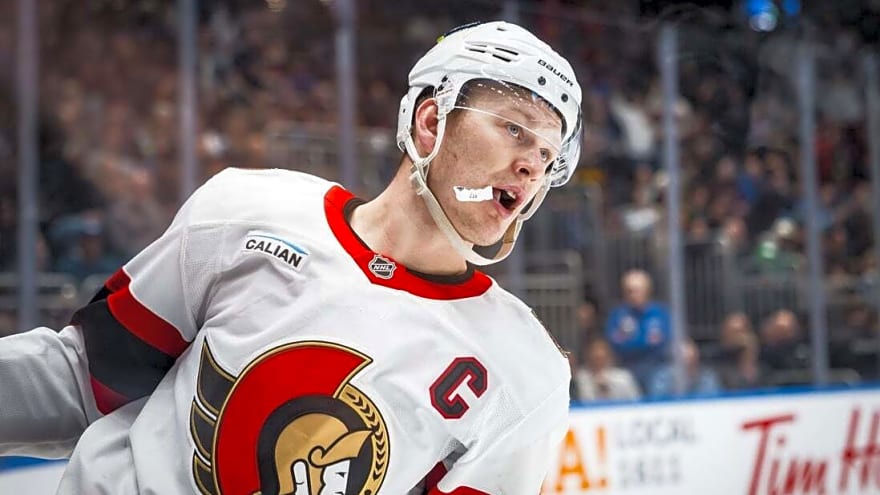 Sens' Brady Tkachuk fined after bizarre bench slashing