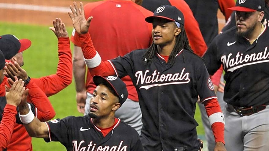 James Wood, Nationals shoot for 3-game sweep in Cleveland