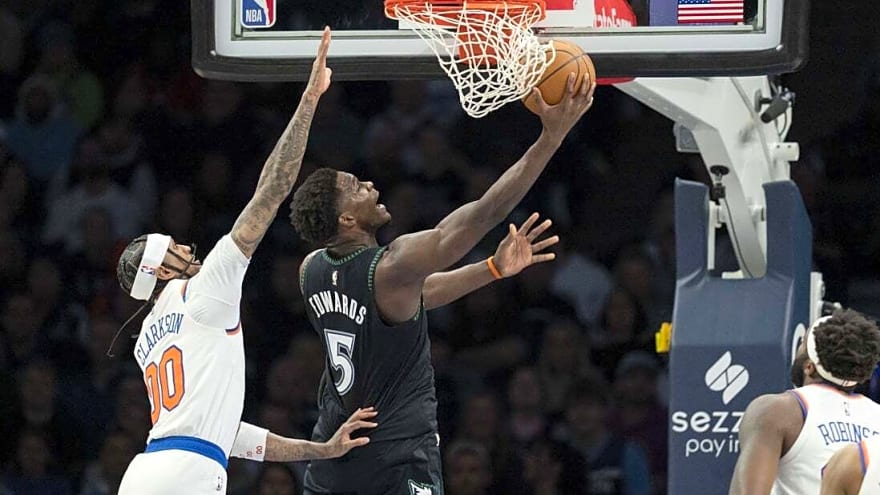 Anthony Edwards, Julius Randle lead Wolves past short-handed Knicks