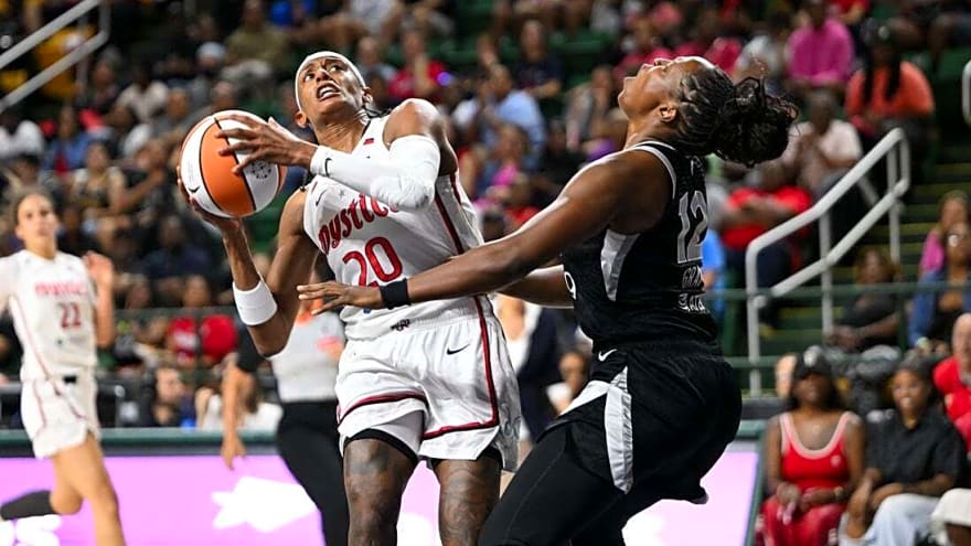 Aces miss A&#39;ja Wilson as Mystics claw back for late win