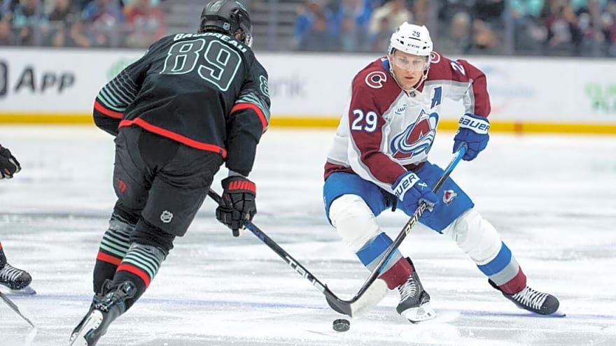 Nathan MacKinnon's 4-point game sparks Avs over Kraken