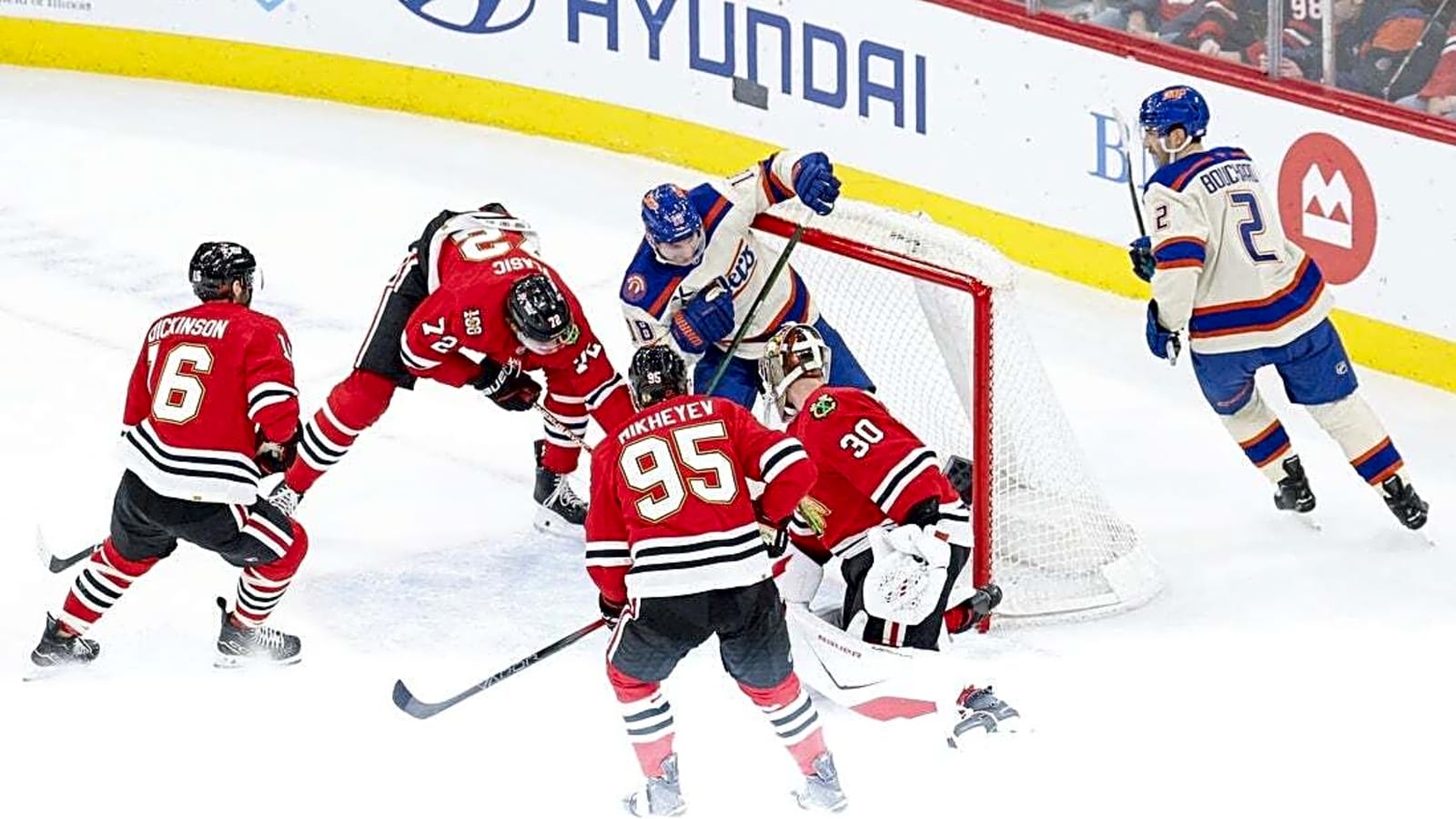 Oilers' stars overpower Connor Bedard-less Blackhawks