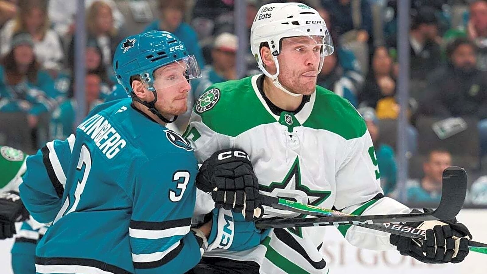 Wyatt Johnston scores twice to lead Stars past Sharks