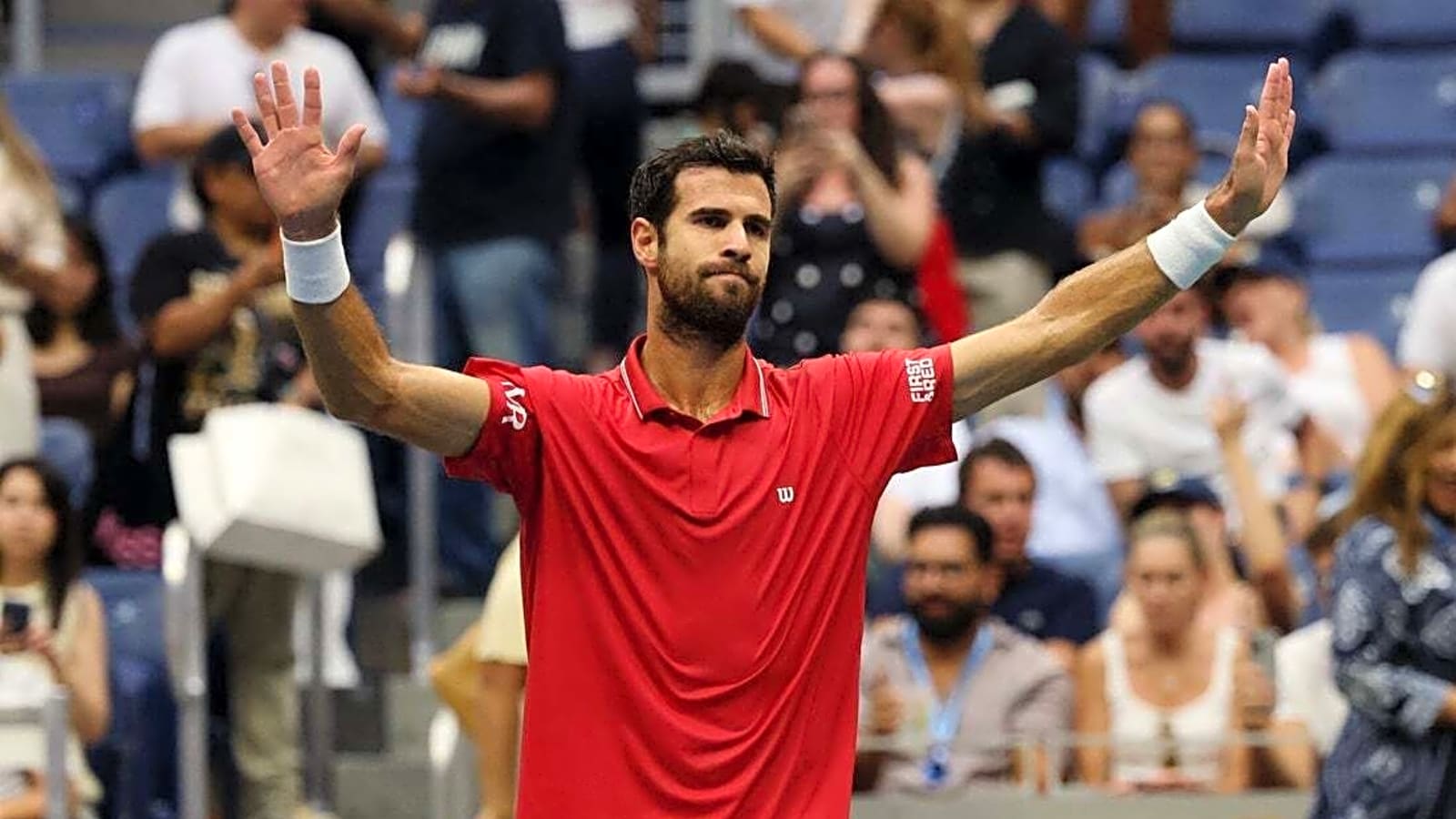 Karen Khachanov reaches U.S. Open semis after Alexander Blockx retires