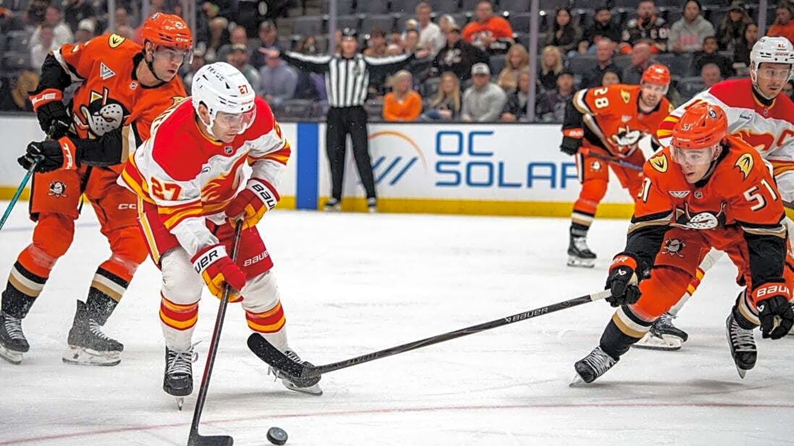 Morgan Frost helps Flames upend slumping Ducks