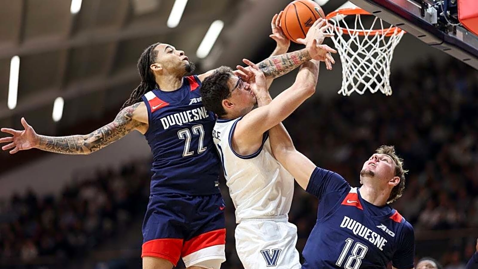 Villanova wins 3rd straight while handing Duquesne its first loss