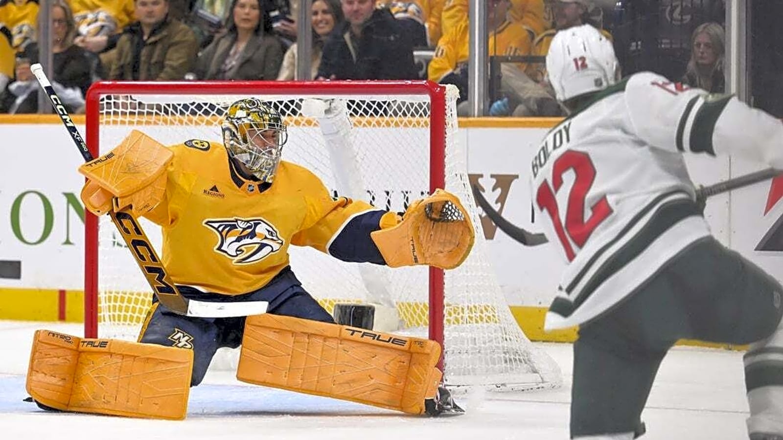 Matt Boldy nets hat trick in frenetic first as Wild outlast Predators