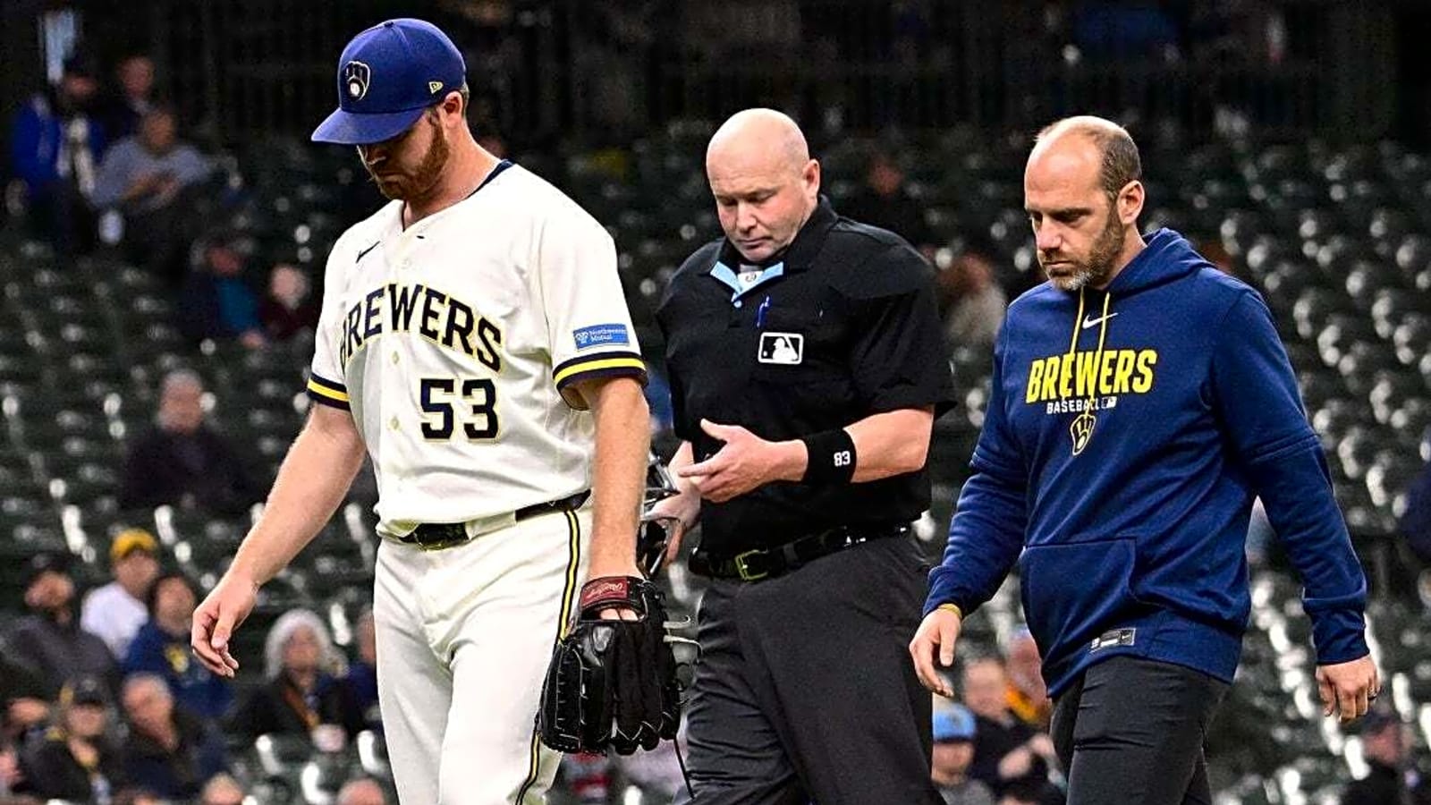 Brewers RHP Brandon Woodruff exits after velocity dips