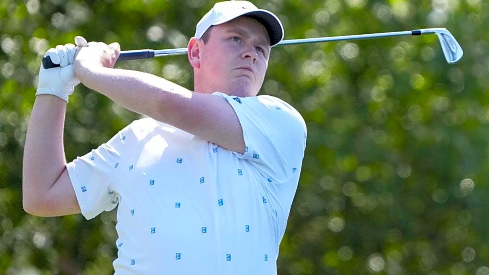 Scotland's Robert MacIntyre flips off green at Masters