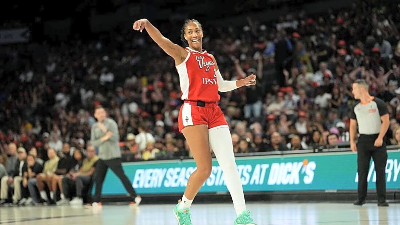 A'ja Wilson powers Aces to franchise-record 48-point win over Mercury