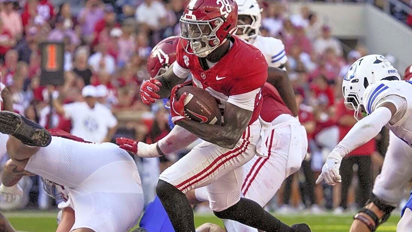 No. 10 Alabama tallies 8 rushing TDs in shutout of Eastern Illinois