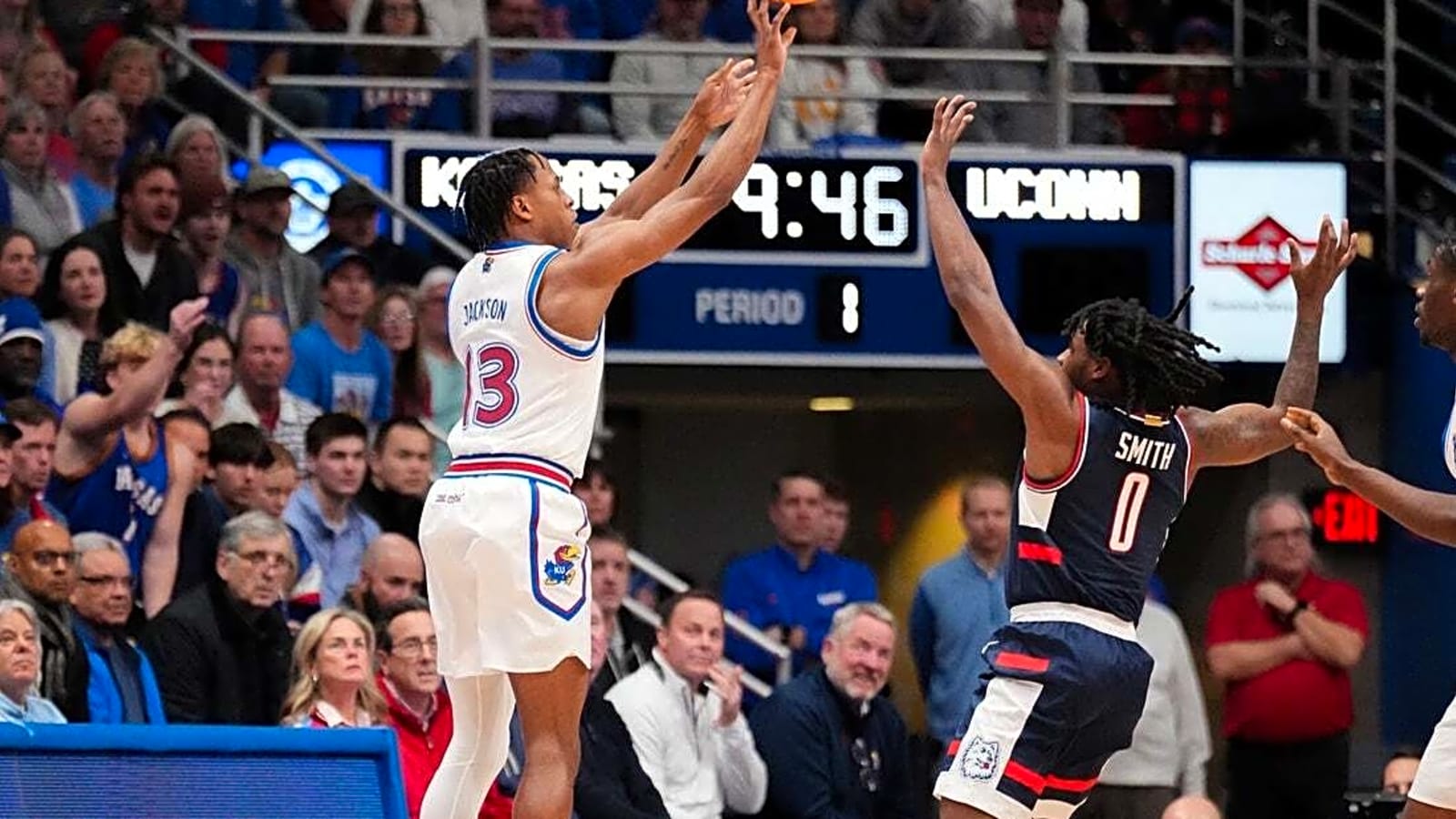 No. 5 UConn ends No. 21 Kansas' nonconference home win streak