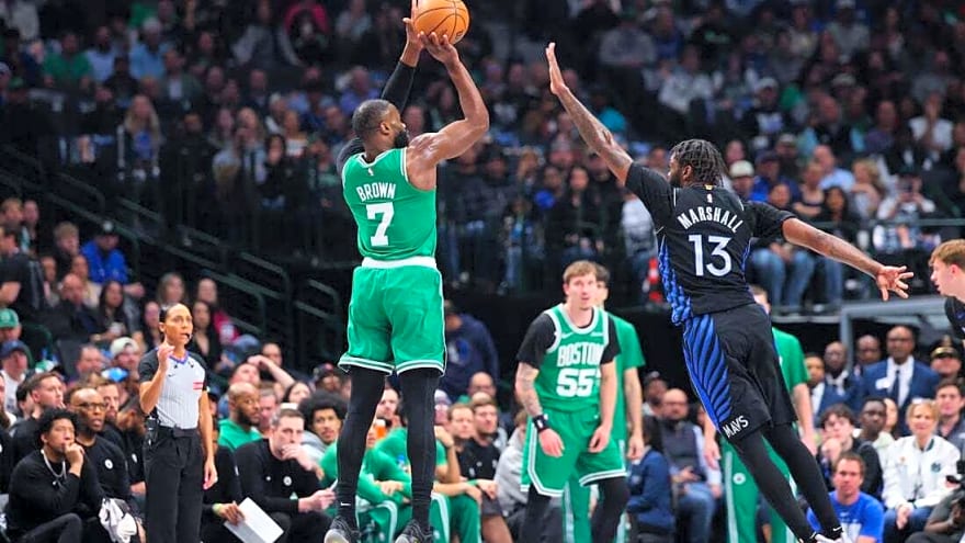 Celtics ride Jaylen Brown, clamp down on Mavericks